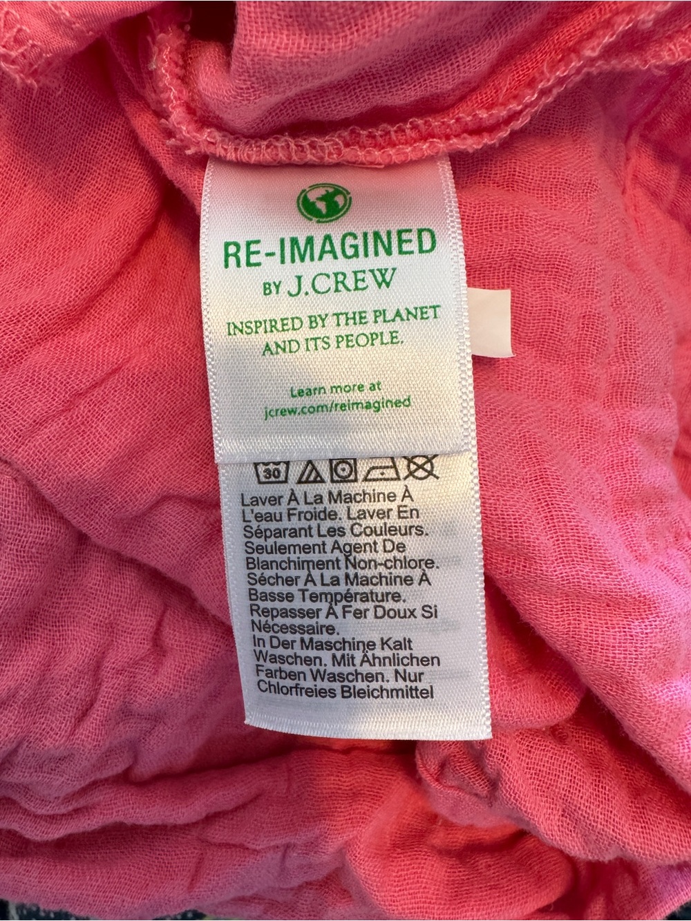 J. Crew Vibrant Pink Coral Short-Sleeve Gauze dress - Picture 4 of 5